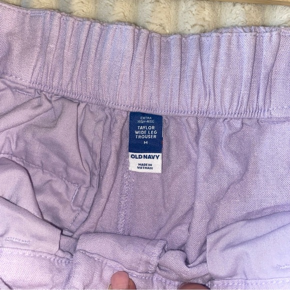 Old Navy Women's Light Purple Wide Leg Pants Linen Blend - Picture 8 of 9